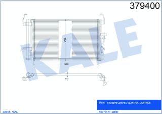RADYATÖR KLİMA ELANTRA 01-07 590X363X18 resmi