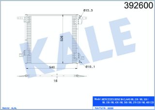KLİMA RADYATÖRÜ MERCEDES W163 ML230 ML270CDI ML320 ML350 ML400CDI ML430-ML500 98> resmi