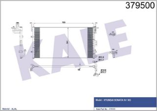 RADYATÖR KLİMA SONATA  99-02  MAGENTIS 05-15 703X350X18 resmi