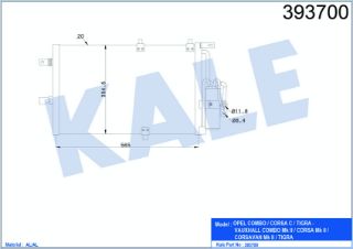 KÖNDENSER OPEL COMBO CORSA C TIGRA   590-385-20 resmi