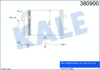 KLİMA RADYATÖRÜ MERCEDES BENZ (A-CLASS) W168 A140, A160, A190 97<04, A160/170CDI 98<01 KURUTUCU İLE [BRAZING AL/AL] [509×377,4×16] resmi