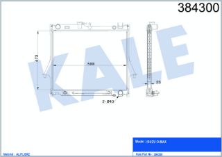 SU RADYATÖRÜ İSUZU D-MAX 473X588X26 AL/PL/BRZ resmi