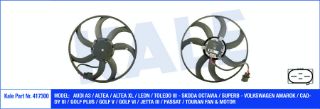 FAN MOTORU-410 MM 400W (VW CADDY 04-15  GOLF 06-14  PASSAT 08-11  AUDI A3 08-13  SEAT LEON 06-13) resmi