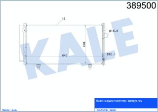 KLİMA RADYATÖRÜ SUBARU FORESTER 08=> IMPREZA 08=> XV 12=> 1.6I 2.0I 2.0D 2.5 KURUTUCU İLE [BRAZING AL/AL] [620×298×16] resmi