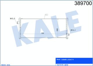 KLİMA RADYATÖRÜ SUBARU LEGACY II 2.0I 2.2I 2.5I 94<99 KURUTUCUSUZ [BRAZING AL/AL] [695×308×20] resmi