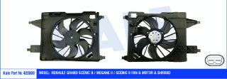 FAN MOTORU RENAULT GRAND SCÉNIC II / MEGANE II / SCÉNIC II 190W 380MM FAN-MOTOR-DAVLUMBAZ resmi