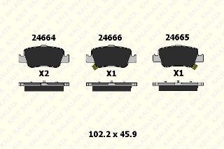 ARKA FREN BALATASI TOYOTA AURIS 1,4 D4D 2013> COROLLA D4D 2007 2012 İKAZ KABLOLU+KLIPS resmi