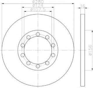 ARKA FREN DİSK AYNASI TRANSİT V347 2,2TDCI / 2,4TDCI / 3,2TDCI 06>14 A,CEKER+ABSLI resmi