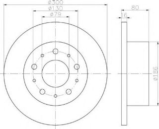 ARKA FREN DİSK AYNASI DUCATO III BOXER III JUMPER III 2,2HDI (100BG 120BG) 3,0HDI 160 CAP:300MM KALINLIK:16MM 20Q (16 JANT) resmi
