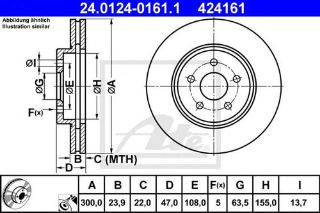 ÖN  FREN DİSK AYNASI MONDEO III 1,8 / 2,0 / 2,2 00>07 JAGUAR X TYPE 01>09 OLCU (300 X 24 X 5 BİJON) HAVA SOGUTMALI resmi