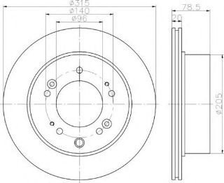 ARKA FREN DİSK AYNASI HAVALI 315MM KİA SORENTO 2,5 CRDI 06> resmi