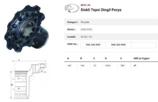 DINGIL PORYASI ARKA TEKER Y.M DISKLI MERCEDES BENZ-TREYLER -SHMITZ-KOGEL resmi