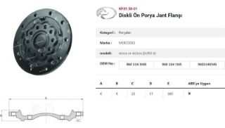 DINGIL PORYASI TEKERLEK FLANSI MERCEDES  AROCS VE ACTROS (EURO 6) resmi