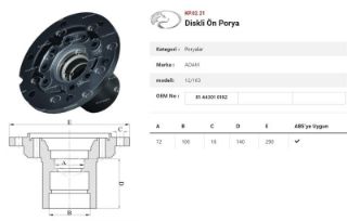 DINGIL PORYASI ÖN TEKER DISKLI   MAN 12/163 resmi