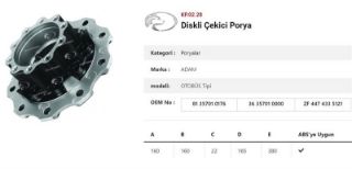 DINGIL PORYASI ARKA TEKER DISKLI  Y.M  MAN ADAM OTOBÜSLERI ZF TIP resmi