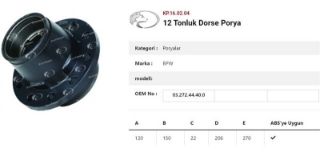 DINGIL PORYASI  BPW RÖMORK 6-9 TON ECO PLUS ÇAKMA BIJON resmi