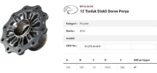 DINGIL PORYASI  BPW RÖMORK SHBF 9010-15 ECO PLUS 3 SERISI resmi