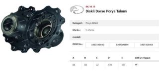 DINGIL PORYASI DORSE DISKLI TEKER  RULMANLI  B9 B11 B9 22K  PILOT SAF resmi