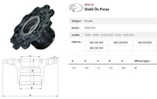 DINGIL PORYASI  ON TEKER DISKLI  MERCEDES AXOR  ACTROS EM 2528 / 1840 / 1848 / 3240 / resmi