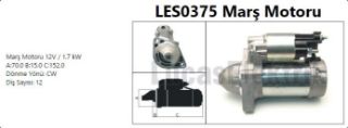 MARŞ MOTORU (DENSO TIP, 12V, 1.7 KW, 12DIS) X204 08>15 W204 08>14 C218 14>17 W212 09>15 C207 10>16 VİTO W639 10> SPRINTER 06> resmi