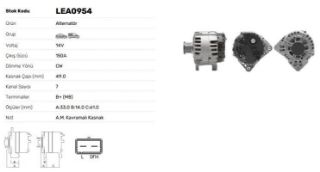 ALTERNATOR 12V 150A RENAULT LAGUNA II TRAFFIC II 2.0DCI ESPACE VEL SATIS OPEL VIVARO NISSAN (VALEO TIPI) resmi