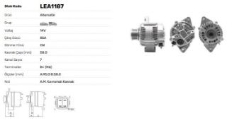 ALTERNATÖR 12V 85A TOYOTA COROLLA HİLUX HIACE LAND CRUISER (DENSO TIPI) resmi