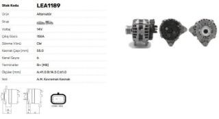 ALTERNATÖR 12V 150A NİSSAN QASHQAI J11 1,5DCI 2011-> PULSAR 1,5 DCI 2014-> RENAULT MEGANE IV SCENİC KADJAR TALISMAN 1,5 DCI 2015-> STAR STOPLU ARACLAR ICIN (BOSCH TIPI) resmi