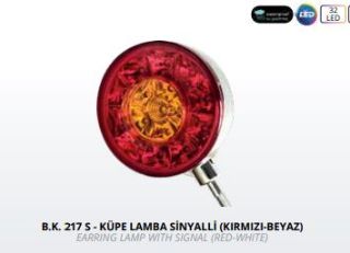 KUPE LAMBA KIRMIZI BEYAZ KROM SİNYALLI 24V resmi