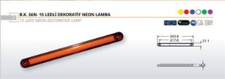 PARMAK LAMBA SIDE MARKER 12 LEDLİ NEON BEYAZ 12V/24V resmi