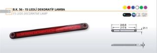 PARMAK LAMBA SIDE MARKER 12 LEDLİ SARI 12V/24V resmi