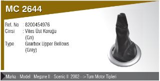 VİTES KÖRÜĞÜ ÜST - GRİ .. NS 1108 .. ( MEGANE II - SCENIC II 02 -> ) resmi