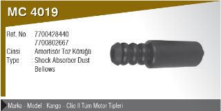 AMORTİSÖR TOZ KÖRÜĞÜ .. ( KANGOO - CLIO II )  TÜM MODELLER resmi
