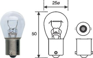 SİNYAL AMPÜL P21W 12V 1141 GNL resmi