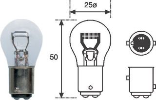 ÜNİVERSAL AMPÜL P21 5W 12V 1016 GNL resmi