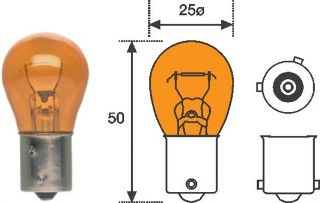 ÜNİVERSAL AMPÜL PY21W 12V AMBRA SARI resmi