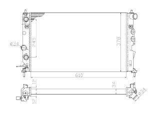 SU RADYATÖRÜ VECTRA B 95-02 1.6I 1.6 16V 2.0 16V 2.0 TD 2.2 16V AT AC 610×370×34 resmi