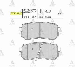 FREN BALATA H-1 08-11  SORENTO 15= 2.2 CRDI DİSK ARKA resmi