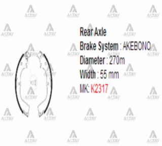 FREN BALATA HIACE 90-04  HİLUX IV 89-04 PABUÇ ARKA resmi
