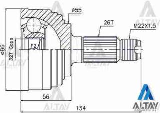 AKS KAFASI DIŞ CİVİC 92-96 EURO  ABSLİ 26X55X32 resmi