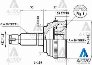 AKS KAFASI DIŞ CİVİC 01-06  ABSLİ 26X60X28 resmi