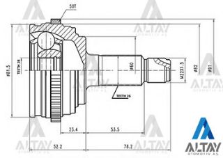AKS KAFASI DIŞ CİVİC 06=  ABSLİ 26X60X28 resmi