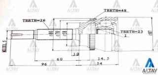 AKS KAFASI DIŞ COROLLA 02-03  AVENSİS 01=  ABSLİ 48 DİŞ 26X58X23 resmi