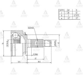AKS KAFASI DIŞ CRV 02-06  28X32X63 resmi