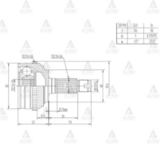 AKS KAFASI DIŞ HRV 99-15  ABSLİ 50 DİŞ 26X30X60 resmi