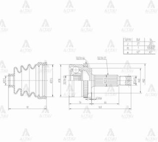 AKS KAFASI DIŞ İ30 08-11  BENZİNLİ 1.4 ABSLİ 27X22X60 resmi
