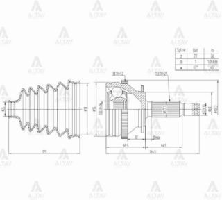 AKS KAFASI DIŞ SANTAFE 01-06  2.0 CRDI ABSLİ 52 DİŞ 27X26X60 resmi