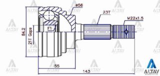 AKS KAFASI DIŞ YARİS  23X56X21 resmi