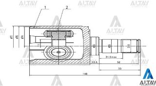AKS KAFASI İÇ ACCENT 03-06  DİZEL SOL 25X23X35 resmi