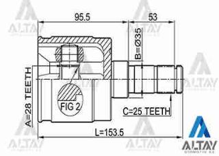 AKS KAFASI İÇ CİVİC 01-06  JAZZ SOL 25X28X35 resmi