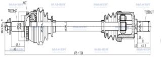 AKS KOMPLE ÖN İ30 07-11  DİZEL A-T SOL ABSLİ 46 DİŞ 675MM resmi